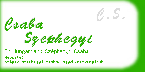 csaba szephegyi business card